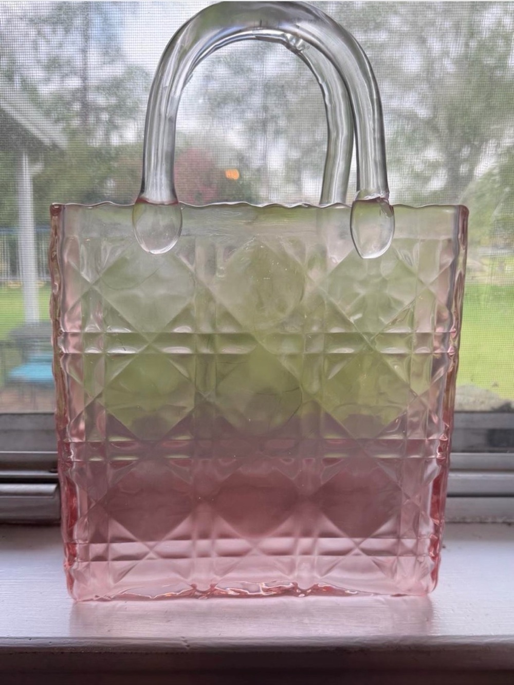 Pink Quilted Glass Tote Bag